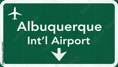 Albuquerque USA International Airport Highway Road Sign