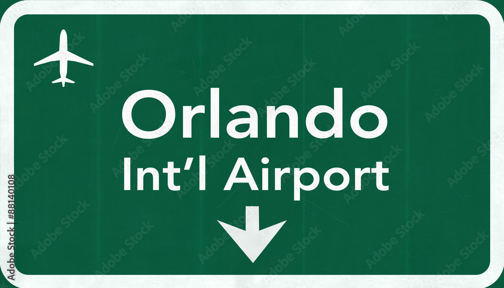 Orlando USA International Airport Highway Road Sign