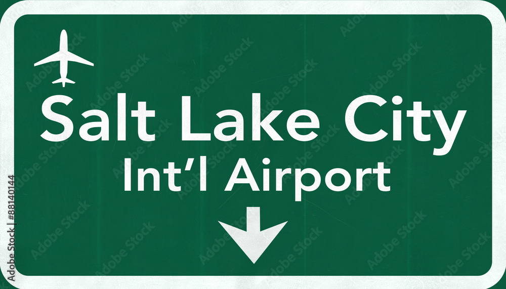 Salt Lake City USA International Airport Highway Road Sign