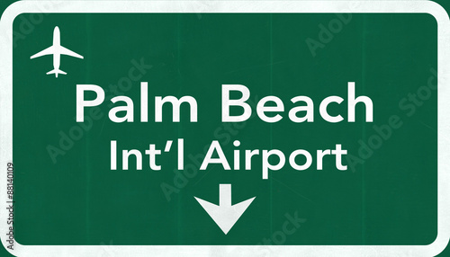 Palm Beach USA International Airport Highway Road Sign