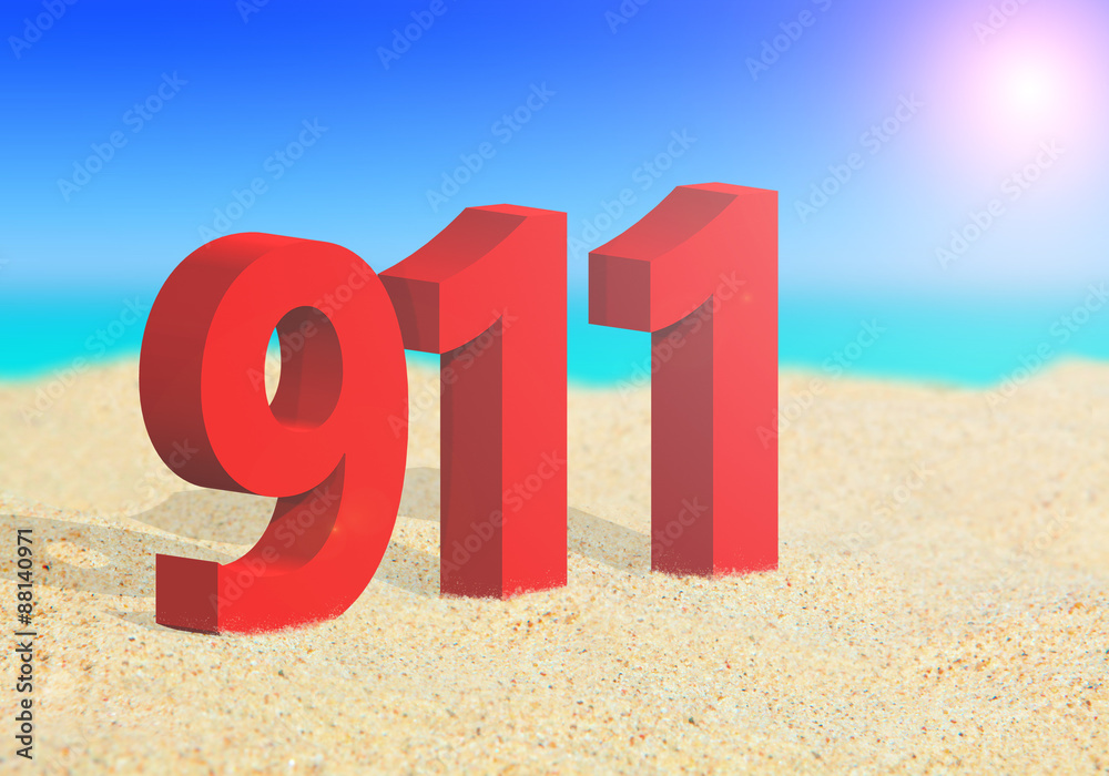 911 emergency number on the beach