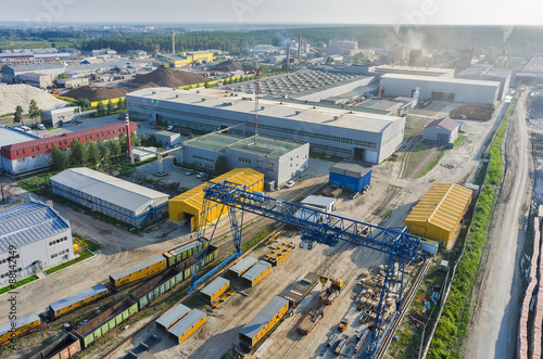 Aerial view on JSC Tyumenstalmost plant. Russia