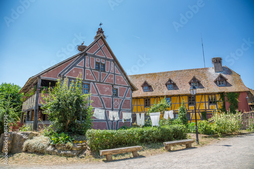 Maisons traditionnelles à l'écomusée d'Alsace
