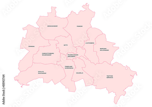 Vektorkarte mit Bezirken von Berlin