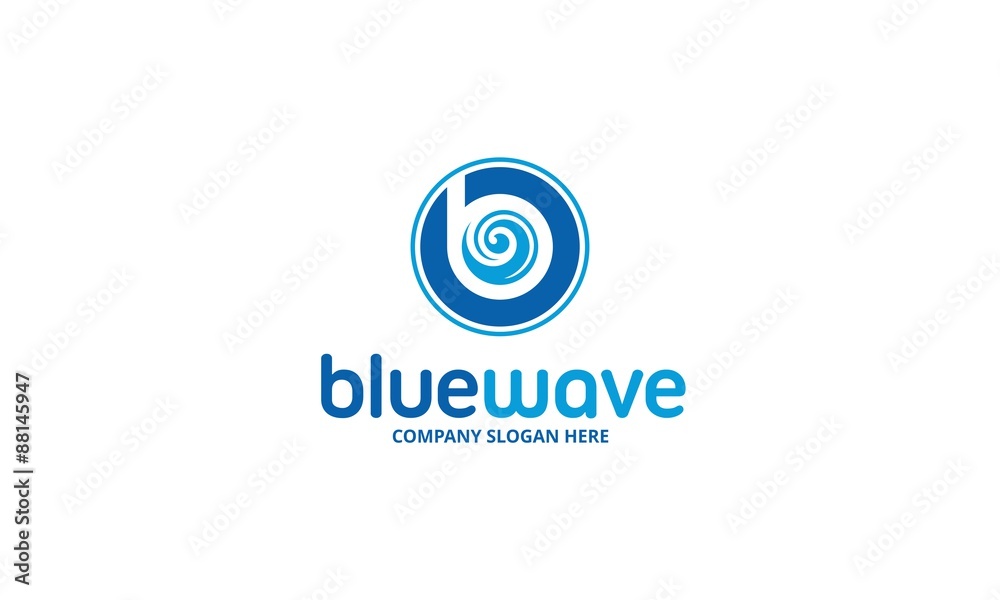 Blue wave B Letter Logo - Initial B vector monogram Blue wave B Letter Logo - Initial B vector monogram