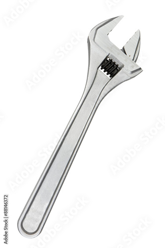 Adjustable wrench isolated on white background