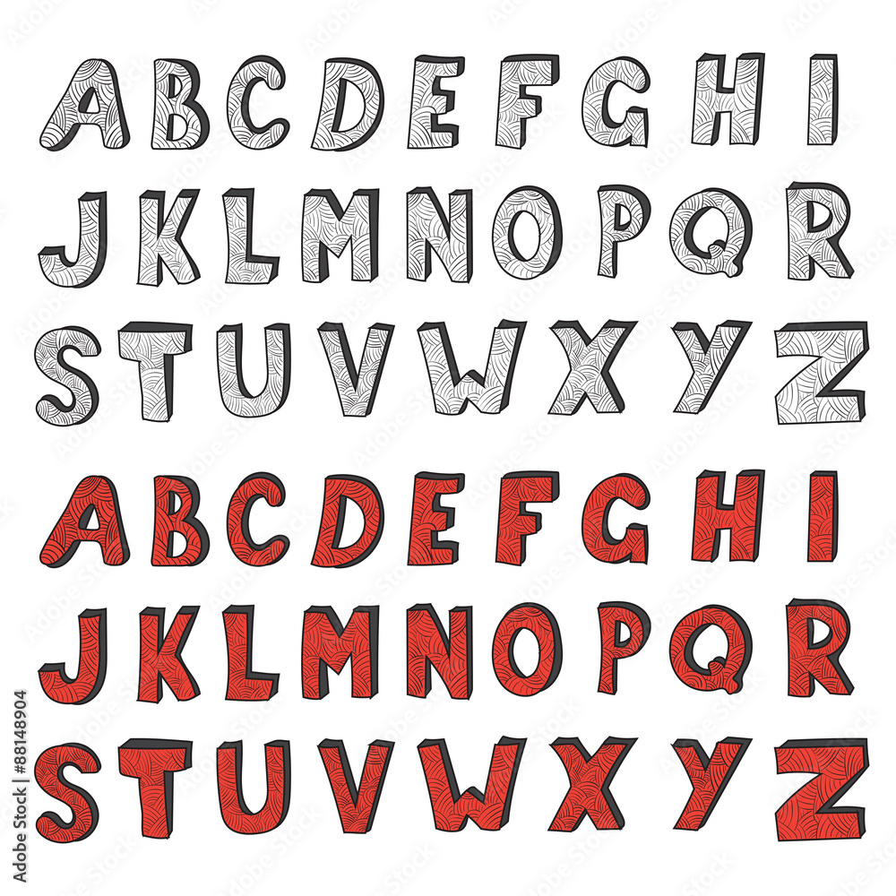 Hand drawn vector abc letters art Hand drawn vector abc letters art