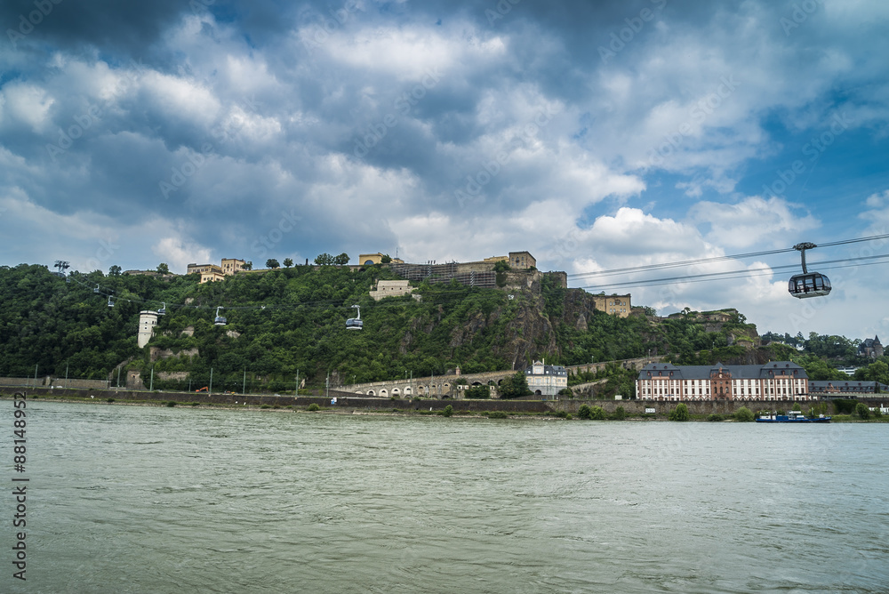 Festung Ehrenbreitstein in Koblenz am Rhein und der Mosel 