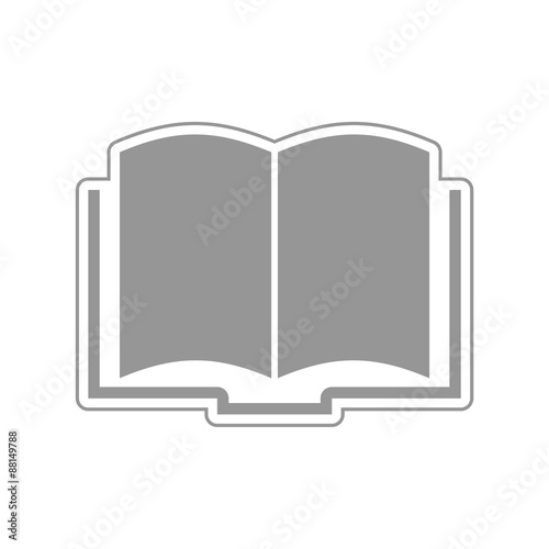 Book gray icon isolated on white background