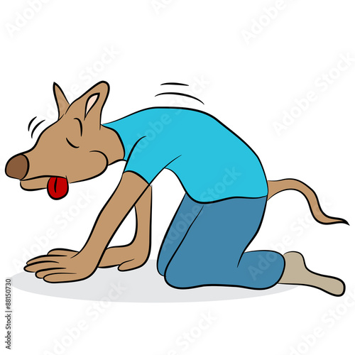 Dog Tired Metaphor Cartoon