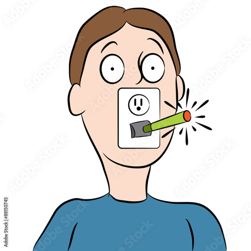 Man Smoking Abstract Electronic Cigarette