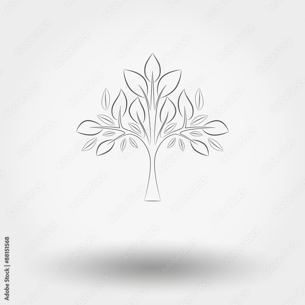 Obraz premium Tree. Line illustration.