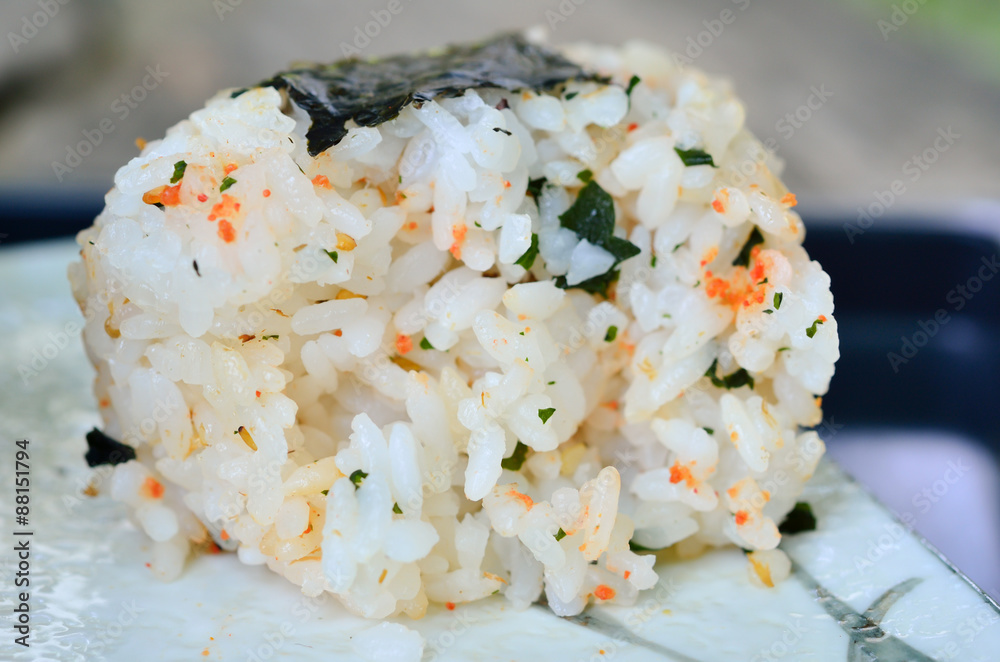 Japanese sushi set with soup Japanese sushi set with soup