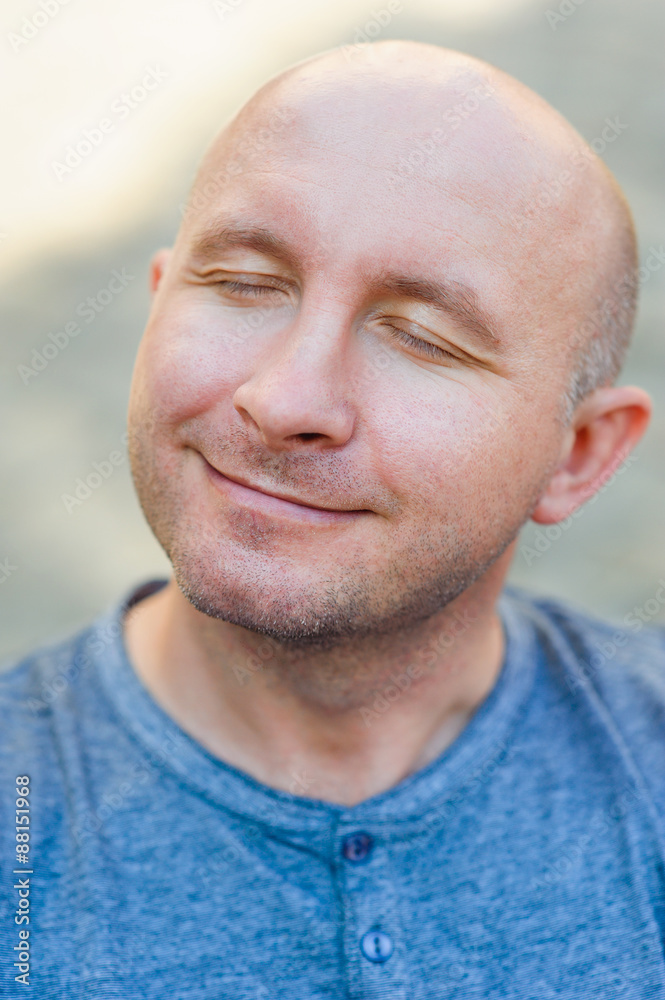 Fototapeta premium Closeup portrait of a happy man