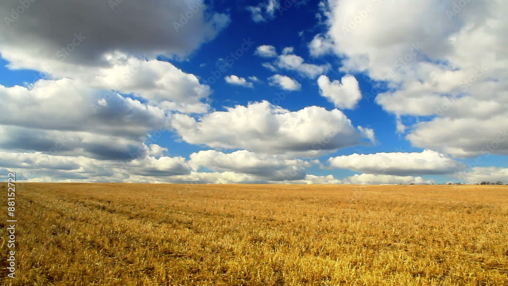 Blue cloudly sky above the field Blue cloudly sky above the field