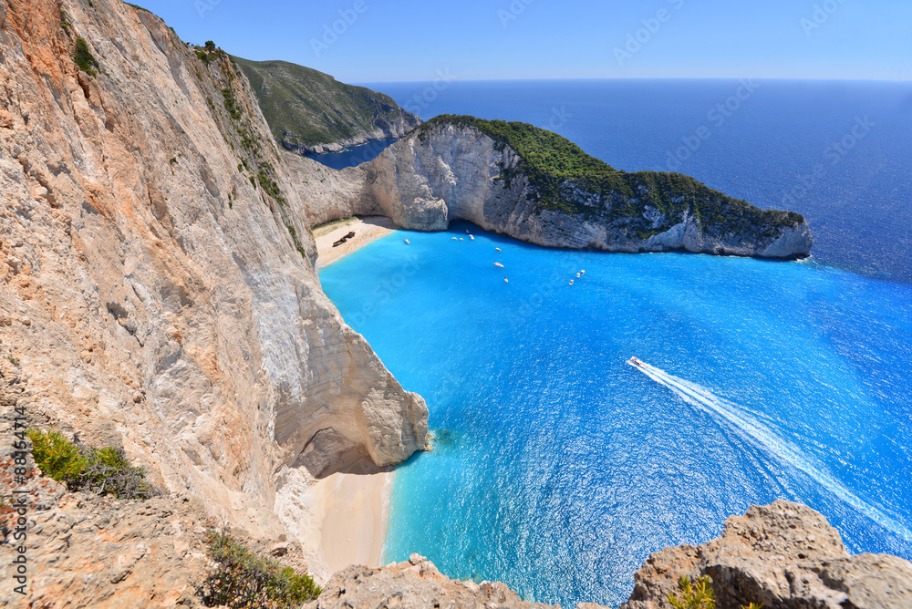 Navagio Beach on Zakynthos Island in Greece