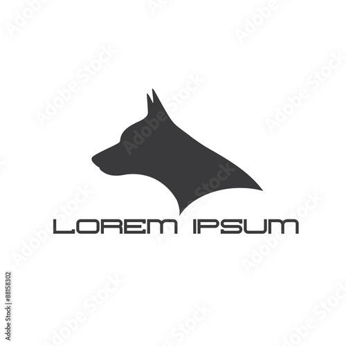 silhouette of doberman dog head
