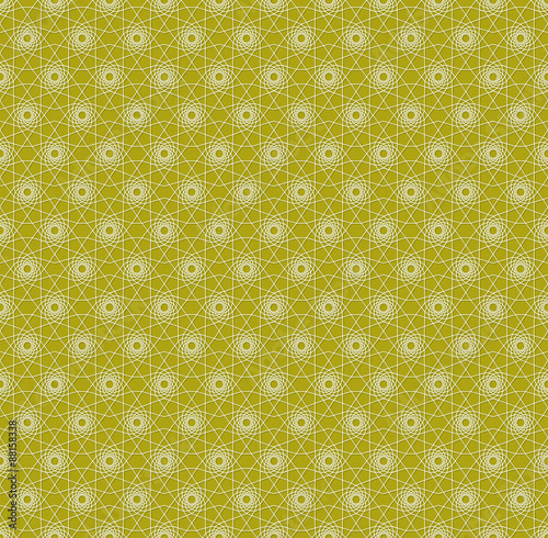 Green geometric traditional arabic pattern