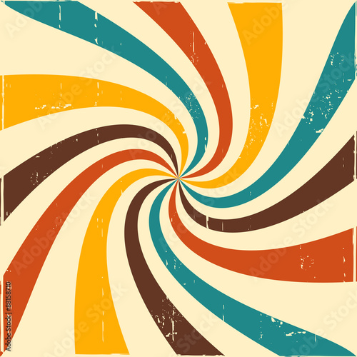 Abstract retro background with color rays