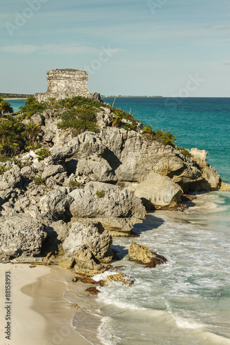 God of Winds Temple guarding Tulum's sea entrance bay in Quintan photo