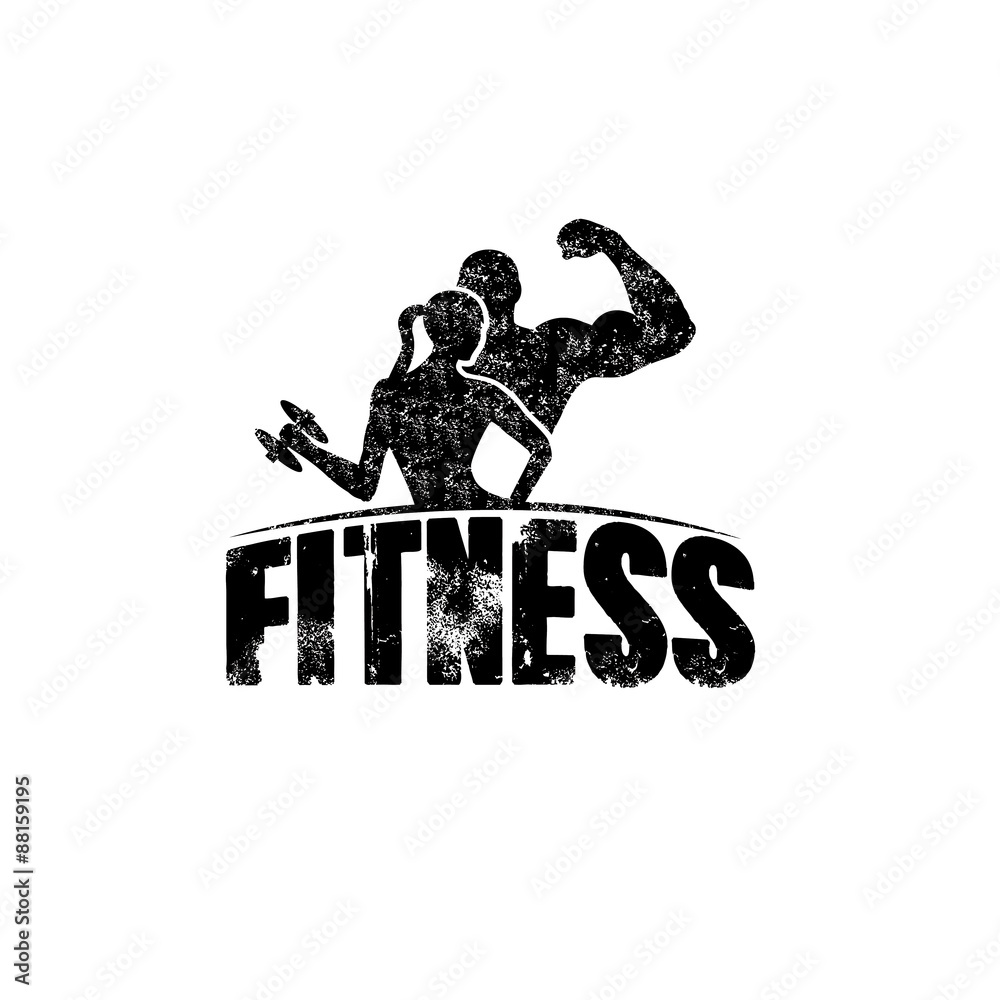 gunge man and woman of fitness silhouette character vector desig