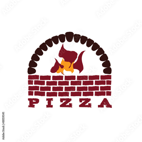 illustration of brick oven pizza
