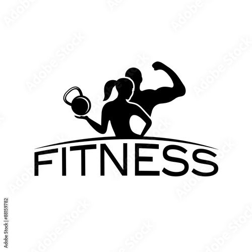 man and woman of fitness silhouette character vector design temp