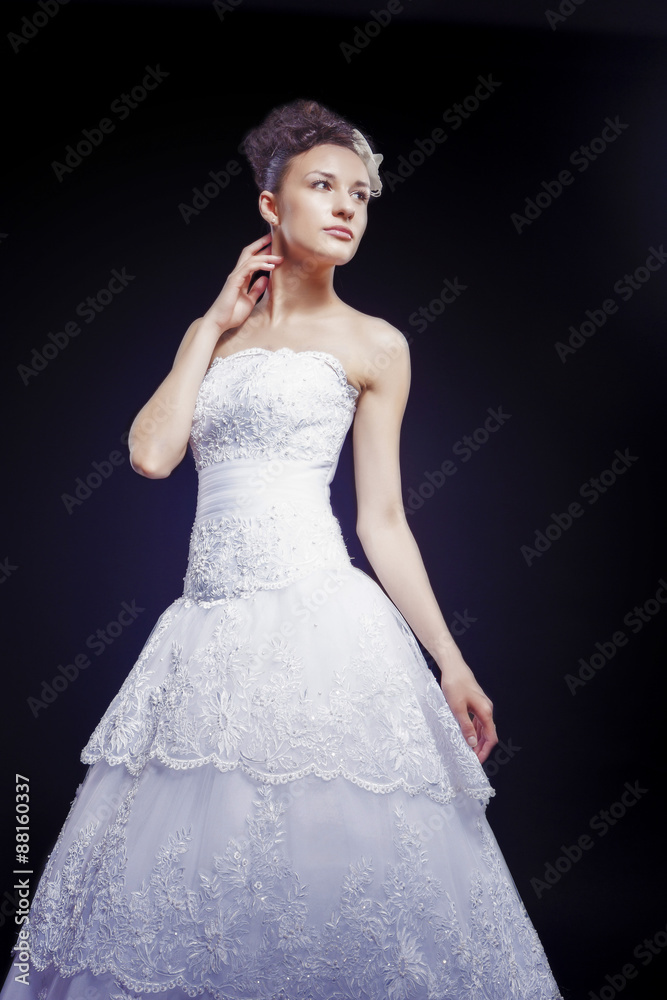 Wedding and Fashion Concept. Portrait of Young Caucasian Female