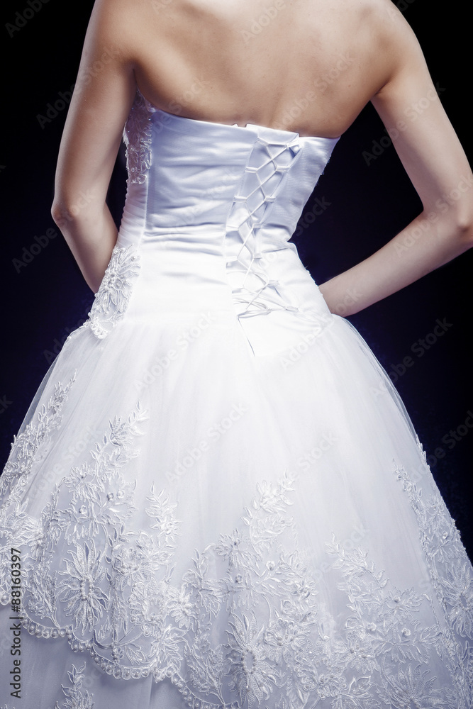 Back View of Bride in Wedding dress Back View of Bride in Wedding dress