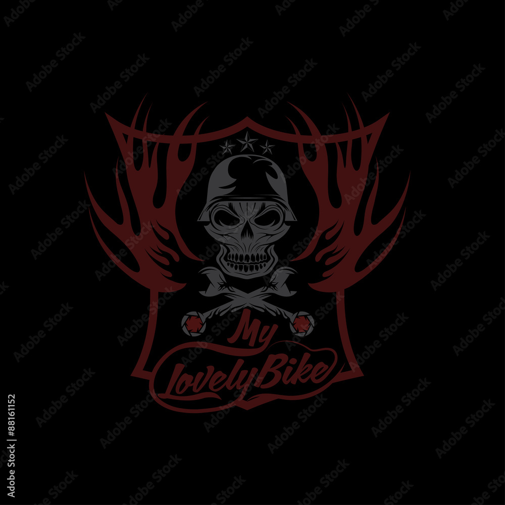 my lovely bike auto crest with skull in helmet my lovely bike auto crest with skull in helmet