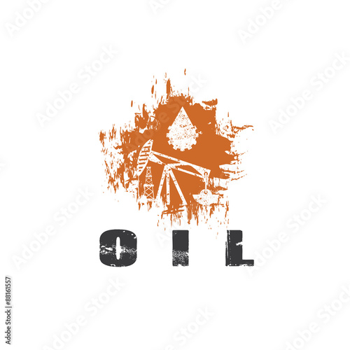 oil industry grunge vector design template