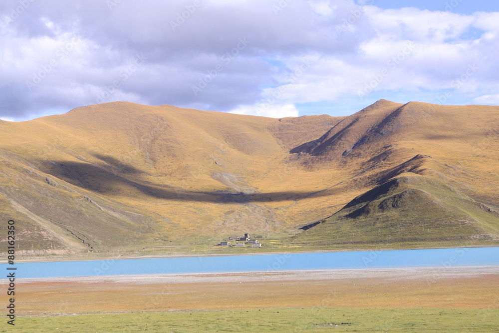 Lake with mountain in Tibet