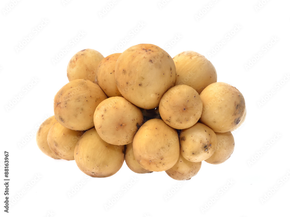 Bunch of Lanzones fruit isolated on white background Bunch of Lanzones fruit isolated on white background