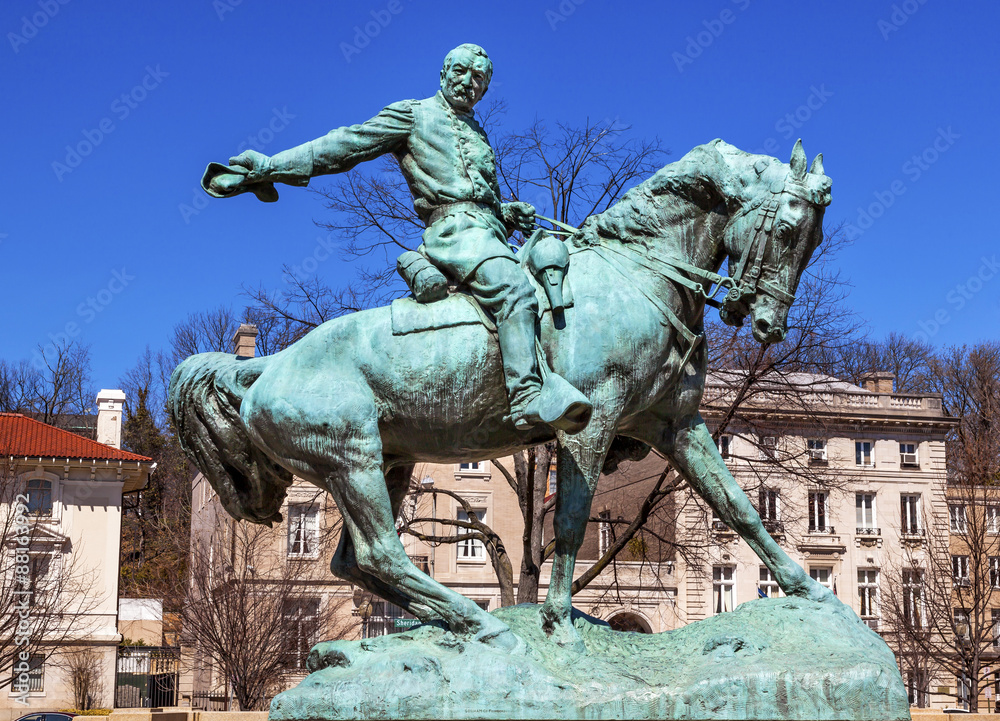 Fototapeta premium General Phil Sheridan Statue Sheridan Circle Washington DC