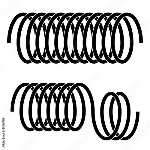 vector tension spring black symbols