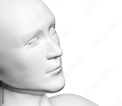 Human head of white color