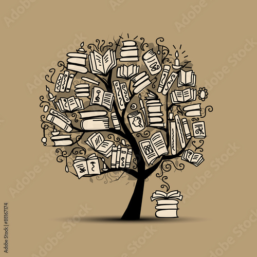 Book tree, sketch for your design