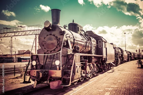 Obraz Stara lokomotywa, pociąg vintage.