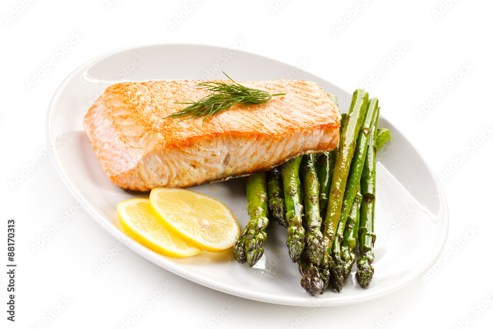 Grilled salmon and asparagus Grilled salmon and asparagus