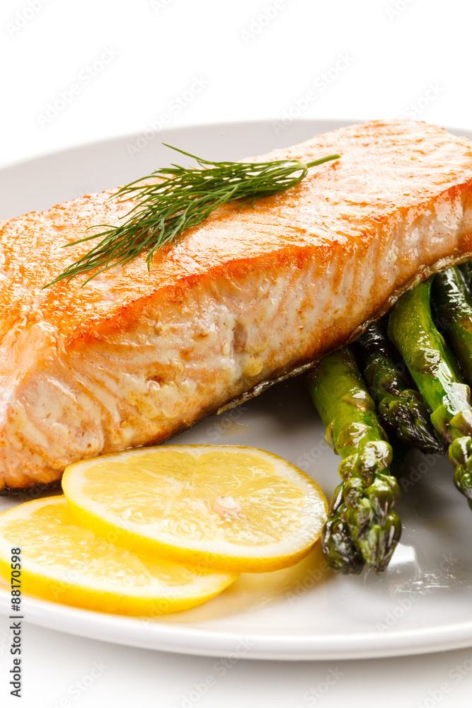Grilled salmon and asparagus Grilled salmon and asparagus