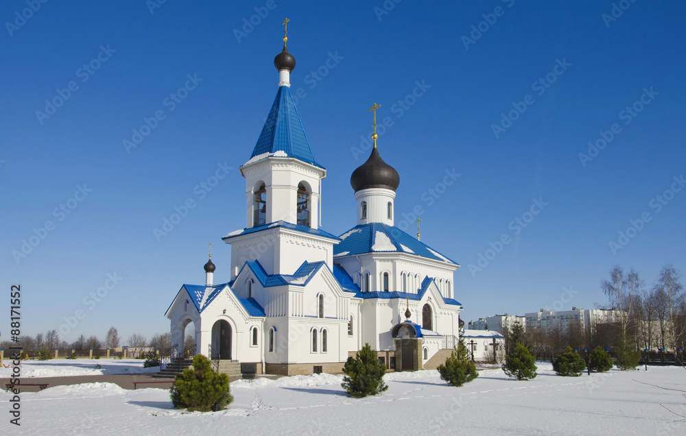 Minsk: winter landscape. Orthodox church of Saint Nicholas The Wonderworker. Minsk: winter landscape. Orthodox church of Saint Nicholas The Wonderworker.