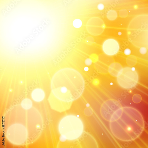Yellow summer sun light burst. 