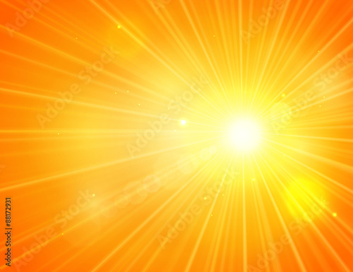 Yellow summer sun light burst.