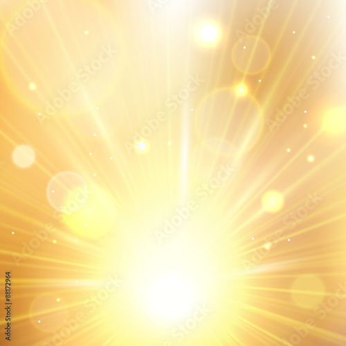 Yellow summer sun light burst. 
