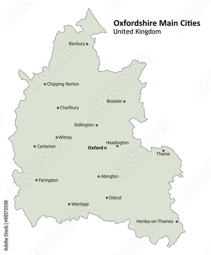 Oxfordshire Main Cities  United Kingdom