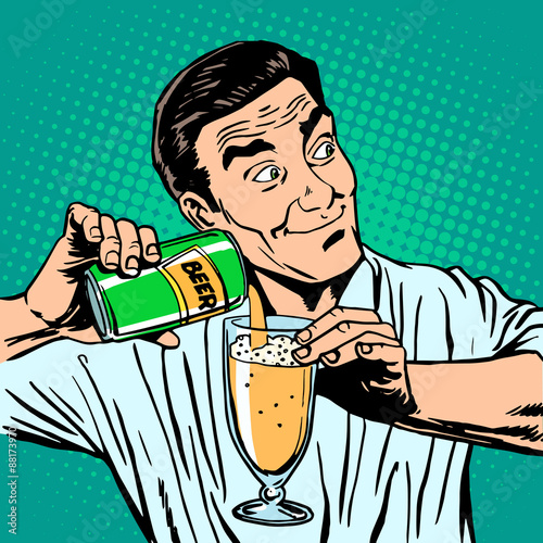 bartender pours beer