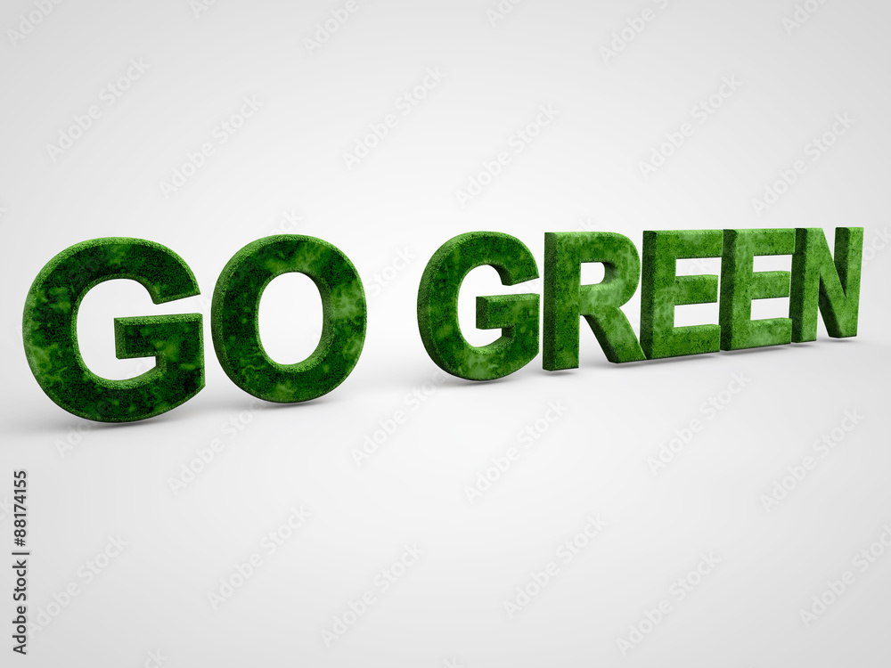 Go Green over white Background Go Green over white Background