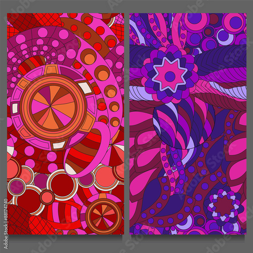 two seamless floral pattern. oriental or indian design. stock ve