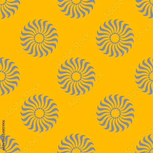 Seamless a background with abstract flowers on a yellow backgrou
