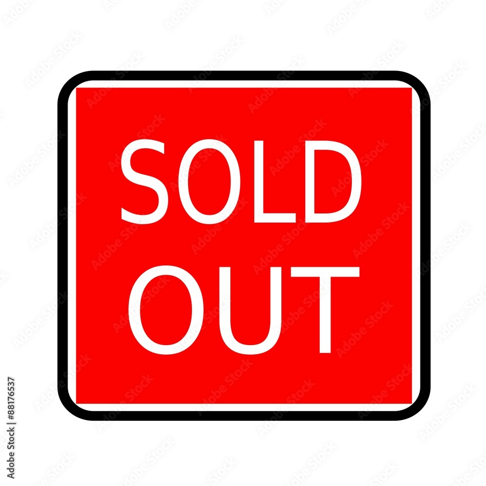 SOLD OUT white stamp text on red background SOLD OUT white stamp text on red background